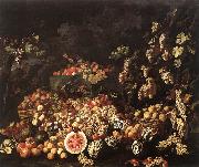 RECCO, Giuseppe Still-Life with Fruit and Flowers oil painting on canvas